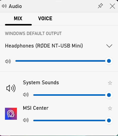 MSI Center MSI companion Audio